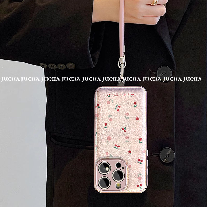 红色小樱桃适用苹果16plus手机壳全包防摔iphone15promax新款14