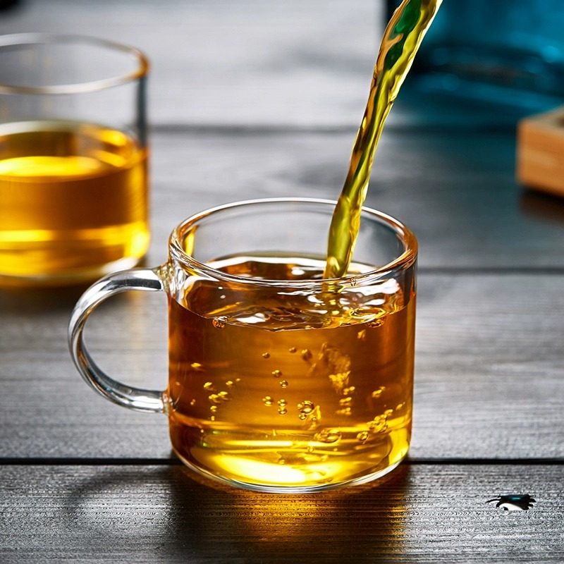 玻璃杯家用带把小茶杯家用主人杯单杯透明品茗杯功夫茶具耐高温杯