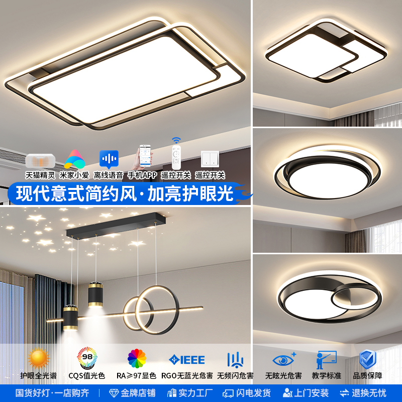 2025新款现代大气简约客厅灯吸顶灯设计师极简大厅主灯灯具卧室灯