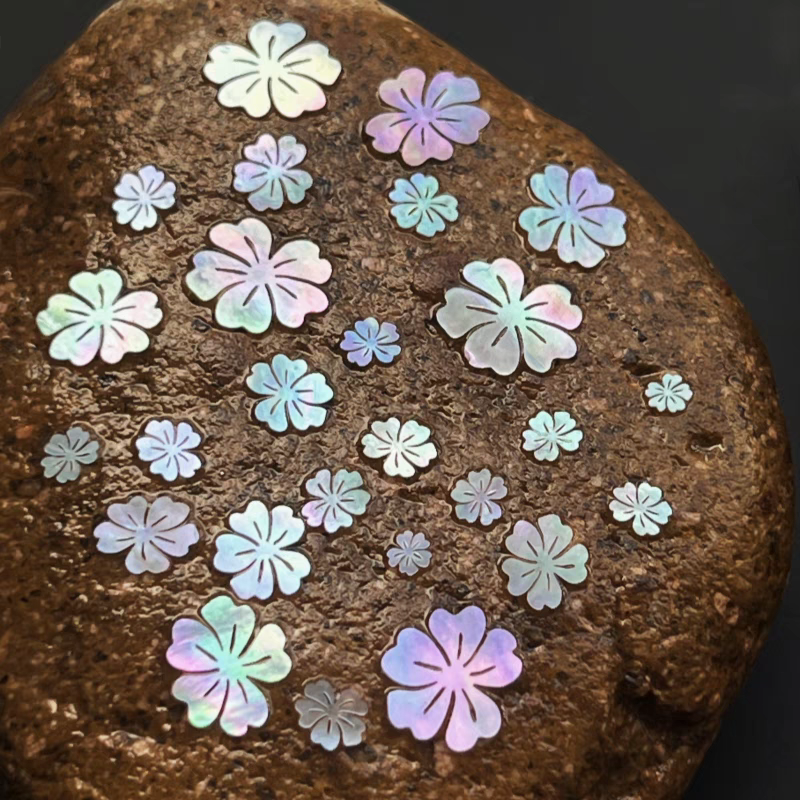 木槿花螺钿片白蝶贝片珍珠母贝片大漆漆器漆画漆艺美甲镶嵌材料