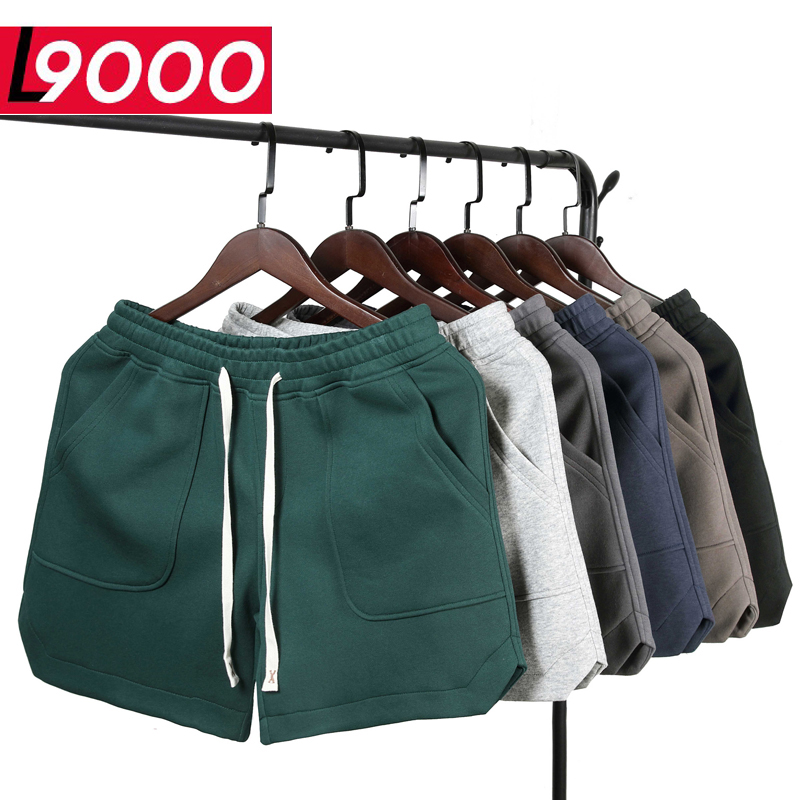 膝上5CM运动休闲四分短裤男士夏季宽松潮流男款美式开叉痞帅4分裤