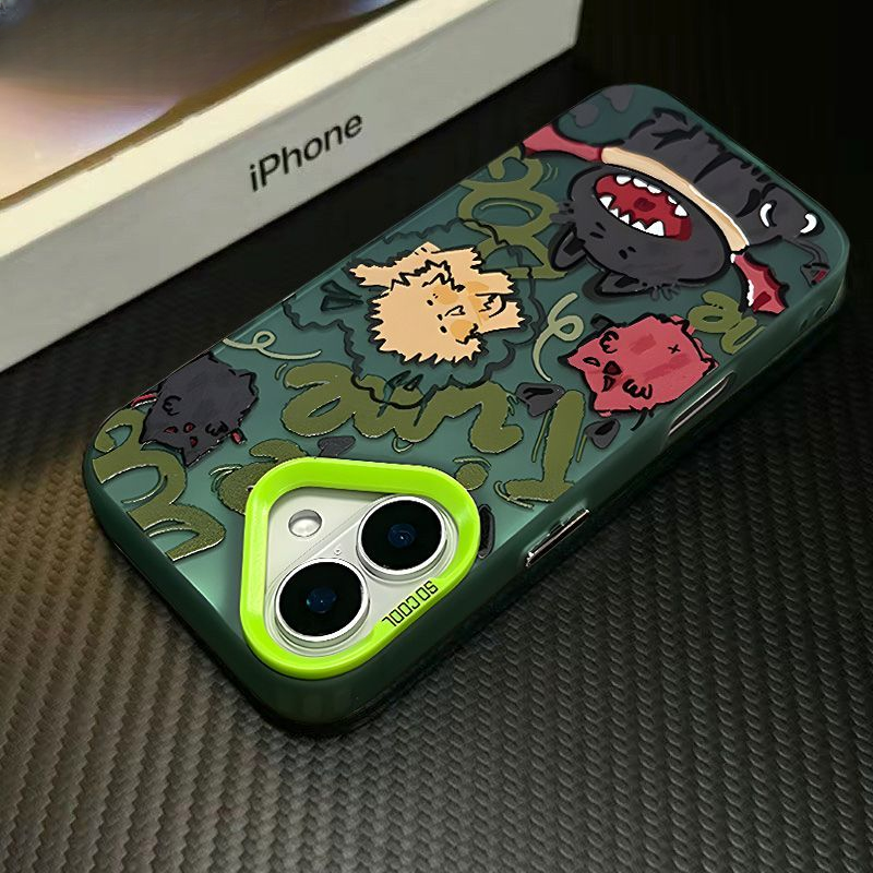 适用于苹果16promax手机壳涂鸦动物15防摔14透明iPhone全包13软12