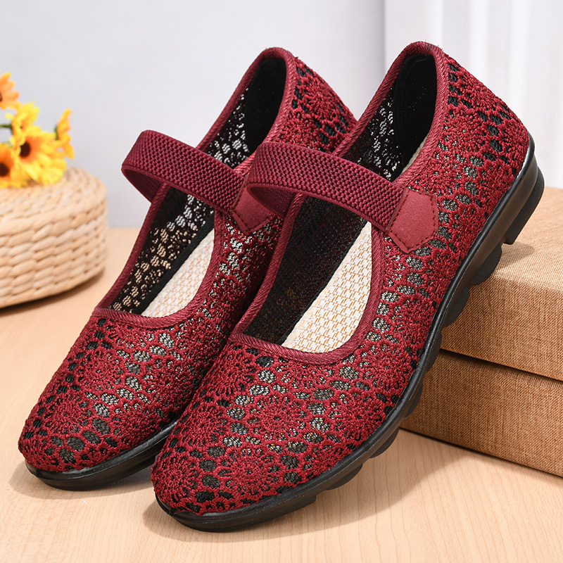 【34-43码】老北京布鞋女奶奶平底网面老人中老年软底百搭妈妈鞋