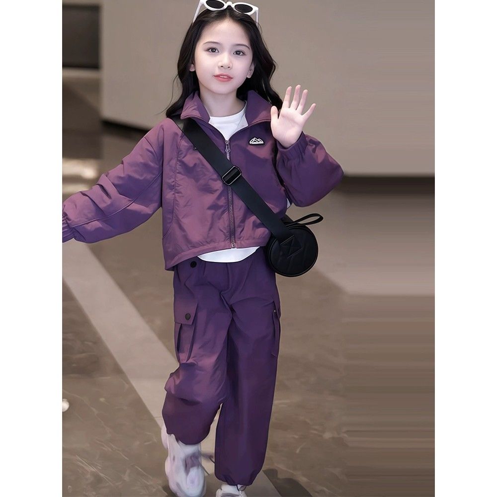 女童套装春秋款中大童新款洋气儿童秋装秋季女孩时尚工装休闲两件