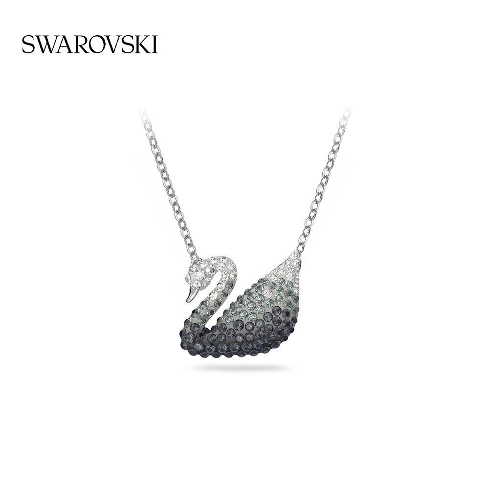 Swarovski/施华洛世奇 合金仿水晶项链 爱意礼物黑白渐变大天鹅