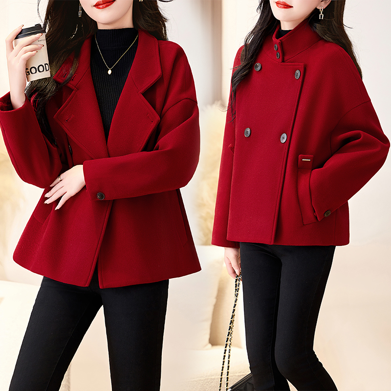 高级感毛呢外套女短款2025秋冬新款时尚百搭气质减龄呢子大衣女款
