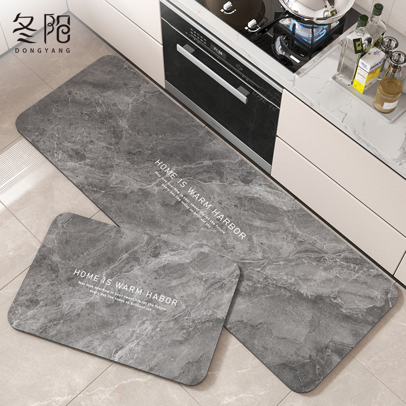 厨房地垫防滑防油免洗可擦软矽藻泥吸水吸油脚垫专用防水防脏地毯