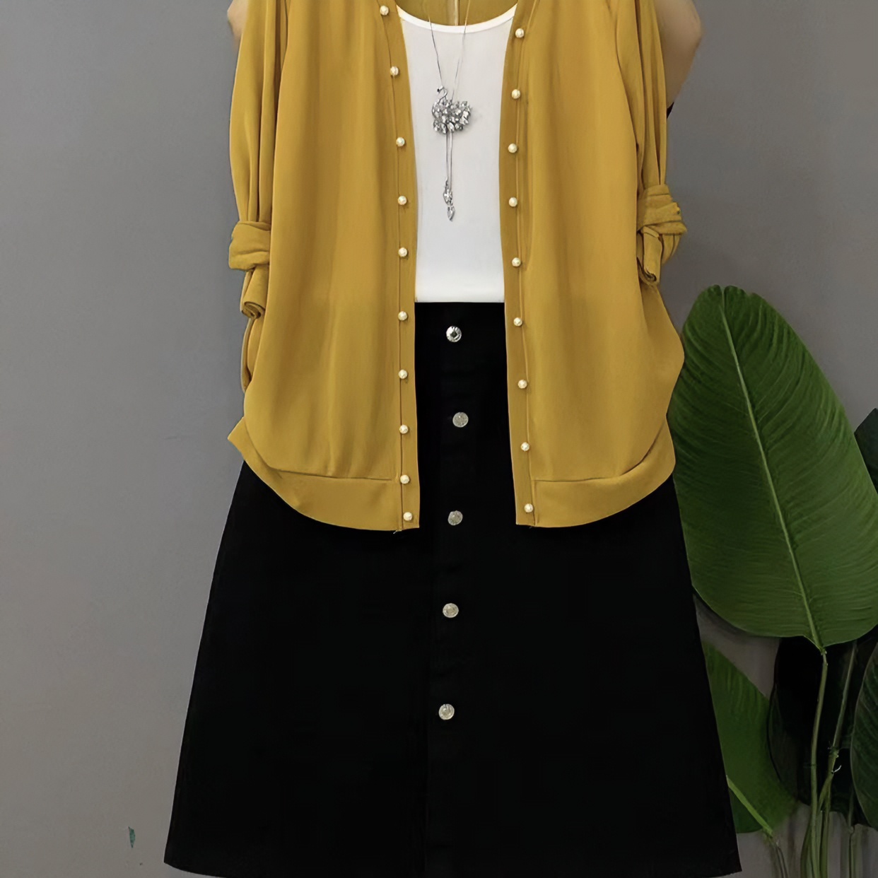 新款大码女装时尚重工假两件上衣十半身裙（可单拍）