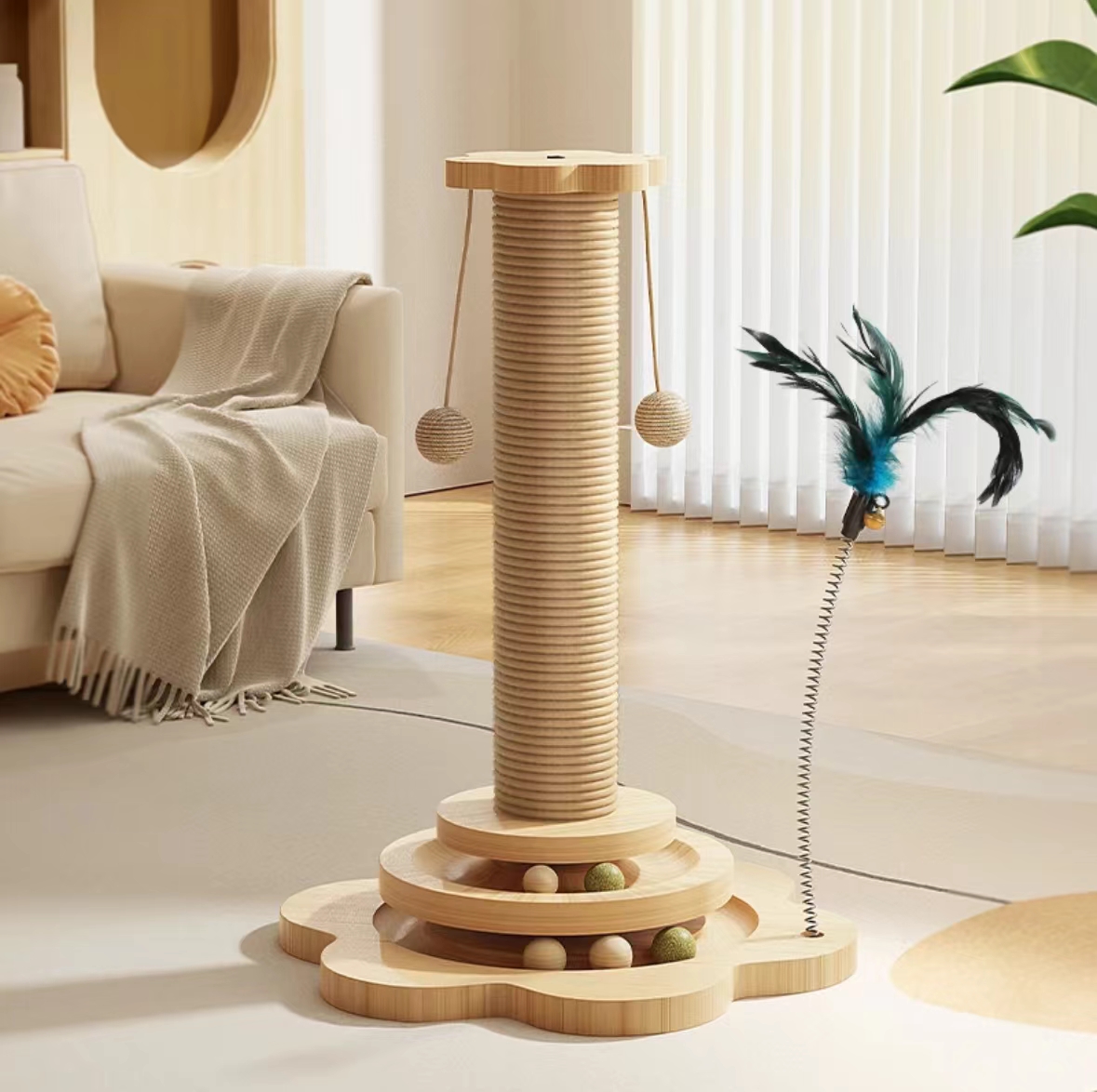 猫抓柱猫爬架三合一不生虫多功能猫抓板耐磨防抓沙发解闷自嗨猫抓