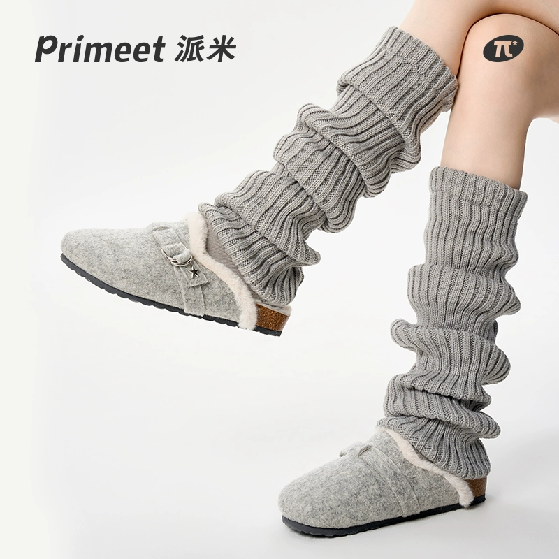 primeet/派米灰色袜套女堆堆袜秋冬y2k高质量堆堆袜套腿套