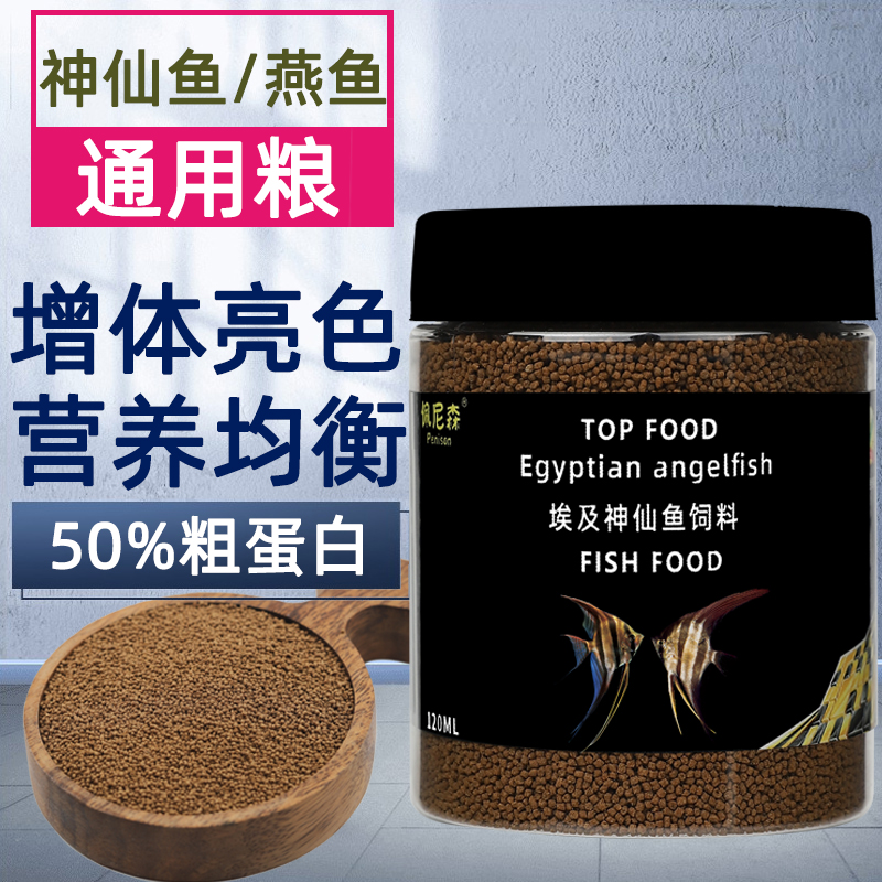 佩尼森神仙鱼饲料埃及神仙鱼燕鱼专用饲料下沉小颗粒鱼食观赏鱼粮
