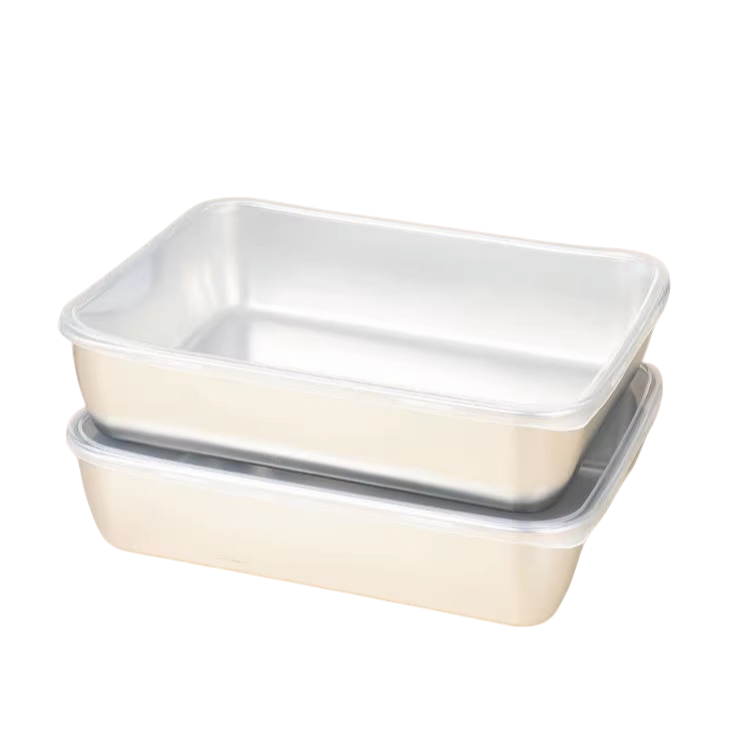 【拍一发二带盖子】不锈钢长方形方盘食物保鲜长方凉菜盘出摊小盘子