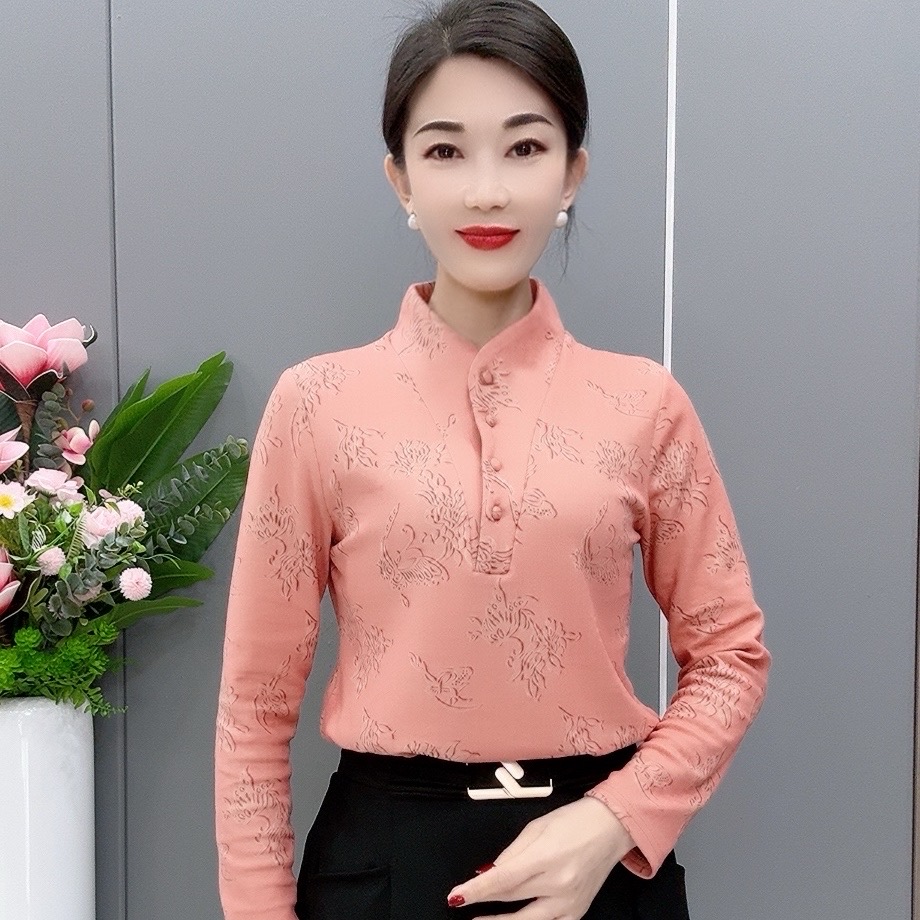 2899款秋冬时尚加绒长袖打底衫气质内搭显瘦洋气上衣打底衫