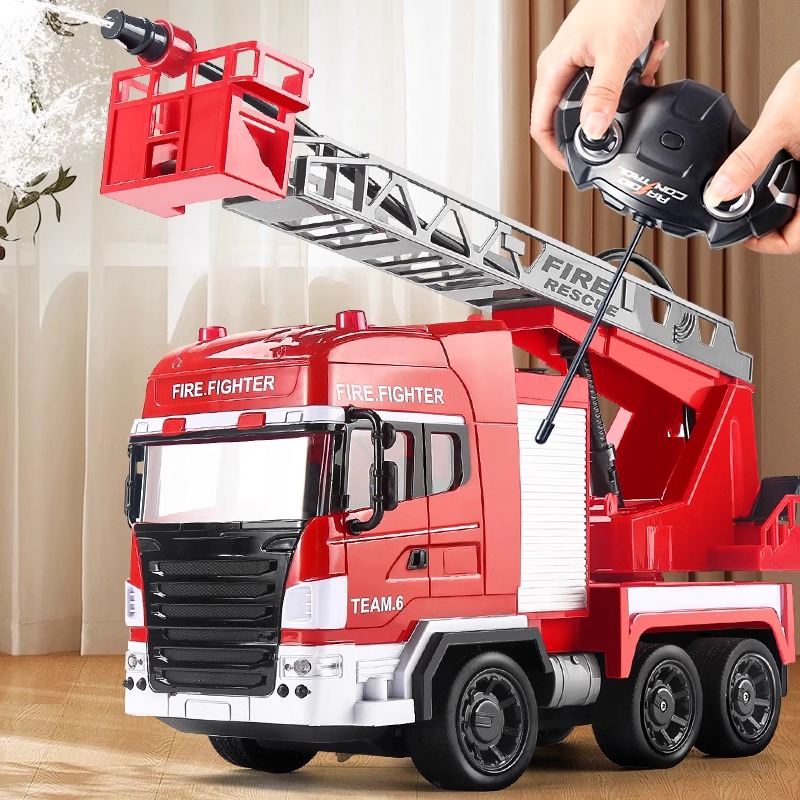 儿童电动消防车仿真可喷水超大号遥控车玩具车男孩小汽车生日礼物