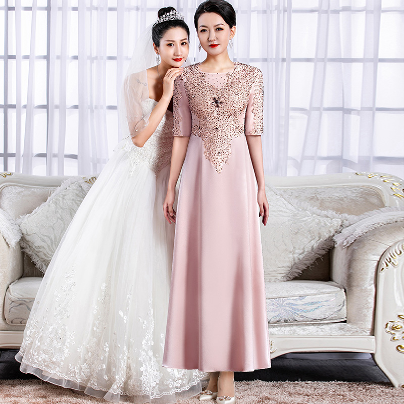 8082六月夏季新款婚礼宴会喜高贵连衣裙高端气显瘦日常晚礼服喜婆