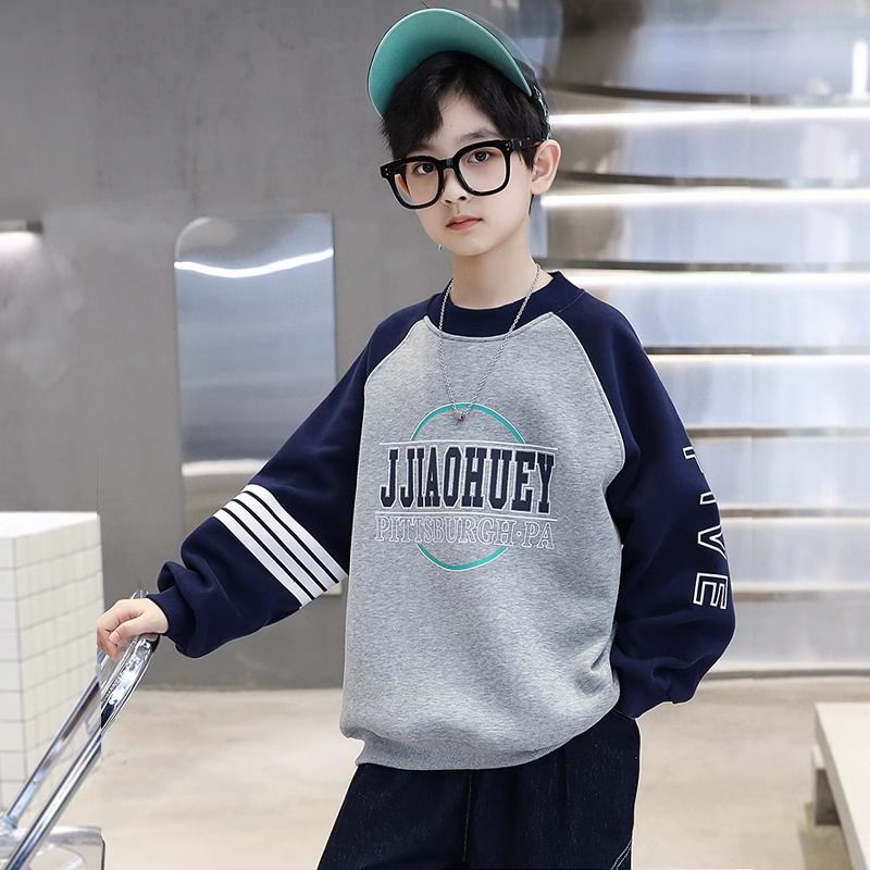 儿童装男童卫衣2025新款中大童秋装时尚上衣男孩潮打底卫衣