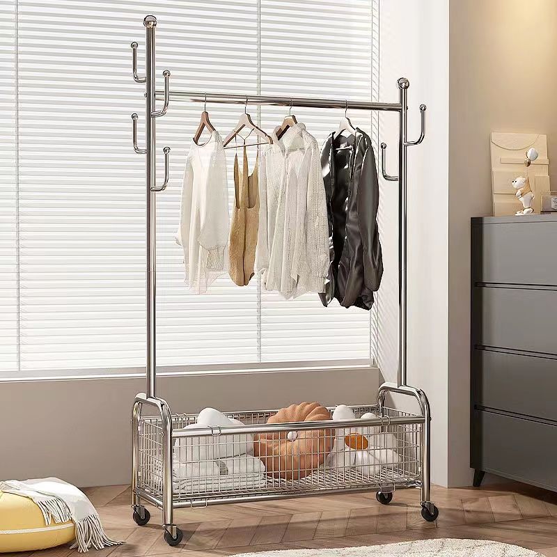 衣帽架轻奢落地家用简易可移动美容院衣服架卧室挂衣架立式衣架子