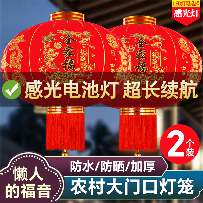 2025新款大红灯笼大门口宫灯阳台一对挂饰过新年户外春节装饰吊灯