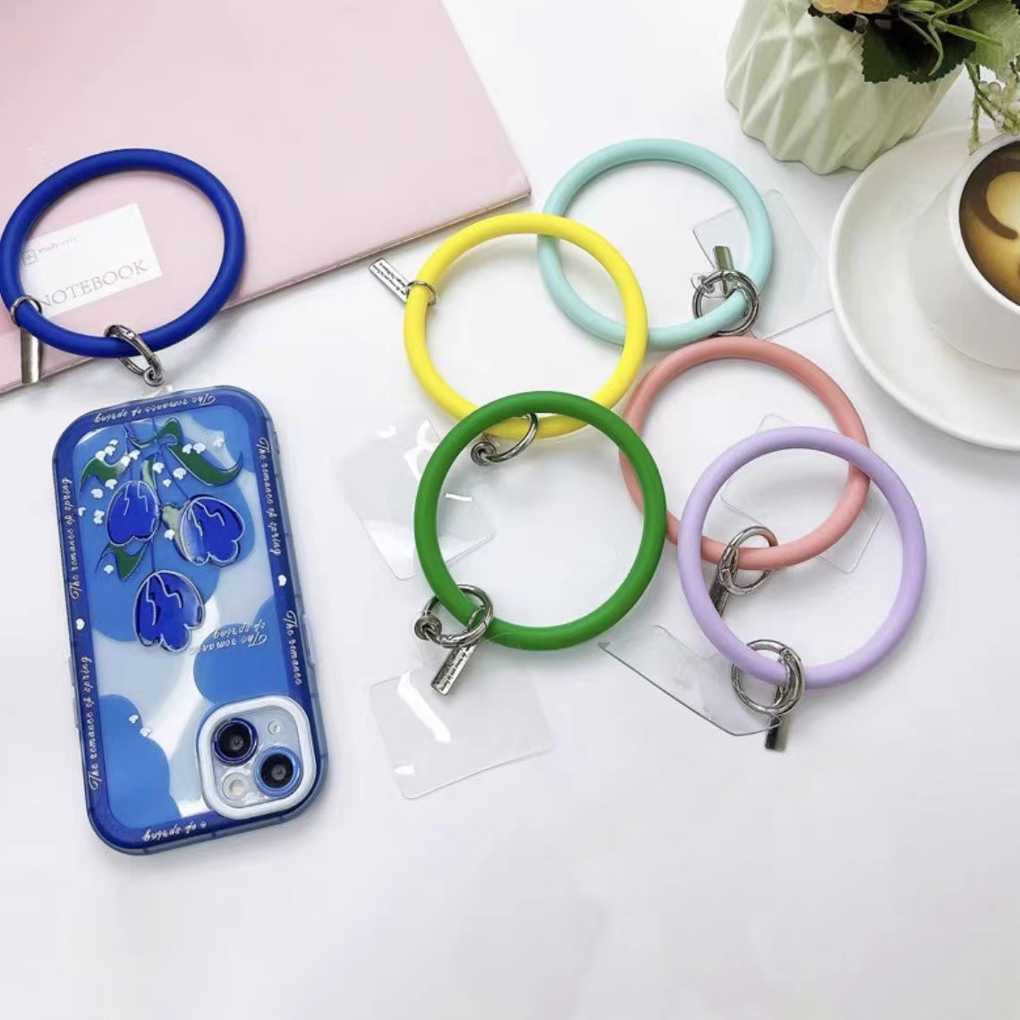 万能手提硅胶手环圈手机壳挂件链条手机壳圈圈环防丢挂件挂绳通用