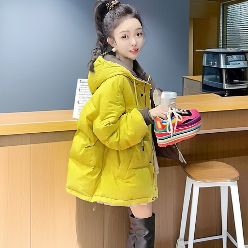 韩系通勤加厚保暖长袖外套女2026冬季新款百搭棉服宽松时尚面包服
