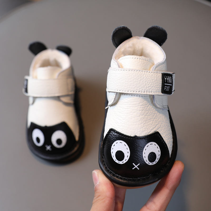 秋冬季男宝宝学步鞋子软底保暖1一3岁加绒加厚婴儿棉鞋女小童防滑