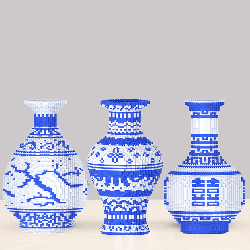 50cm超大青花瓷-0.8大颗粒益智积木玩具亲子拼装女孩礼物摆件生日
