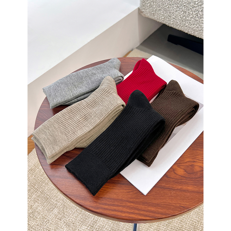 美洋MEIYANG 暖脚羊毛袜 绵羊毛混纺|坑条针织基础百搭保暖中筒袜