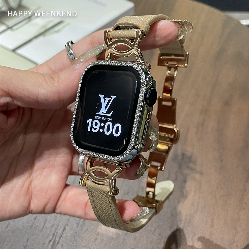 小香黑色高级感蝴蝶扣表带适用华为watchFit3/4荣耀vivo小米红米