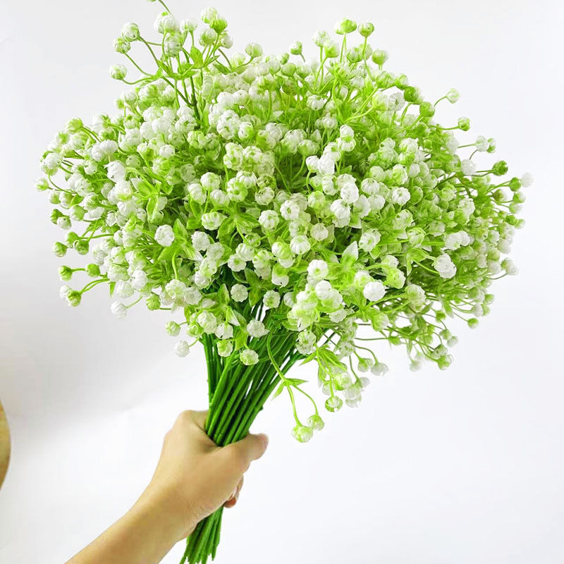新款满天星假花仿真花装饰花束客厅摆件手捧花塑料花卉拍照道具