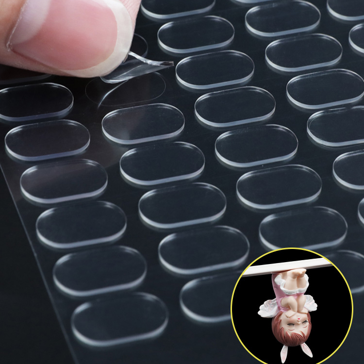 车用摆件双面贴娃娃底座格子手办模型胶盲盒脚贴不留痕双面胶贴片