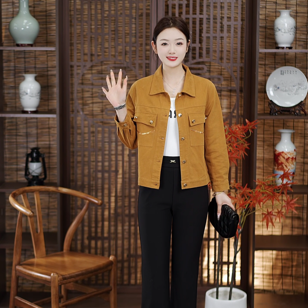 上衣女外套2025春秋显瘦时尚休闲开衫女百搭气质秋季女外套小个子