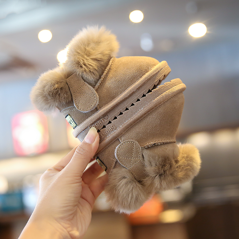 婴儿雪地靴宝宝鞋子学步鞋软底男女小童加绒加厚保暖棉鞋幼儿冬鞋