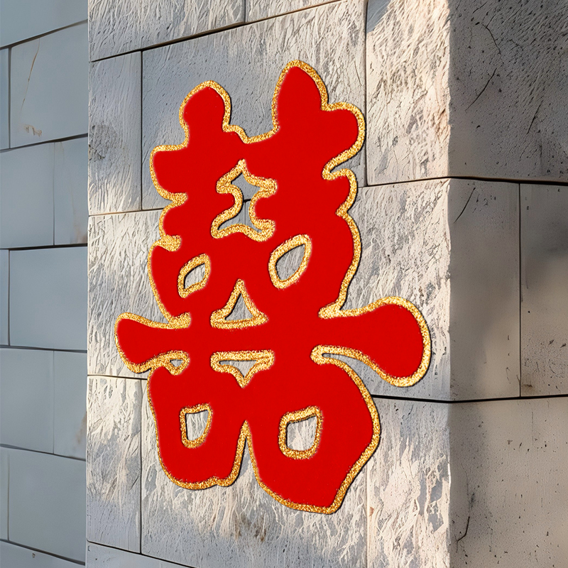 喜字贴门结婚专用房门婚庆囍字大门婚房布置套装喜字贴结婚专用