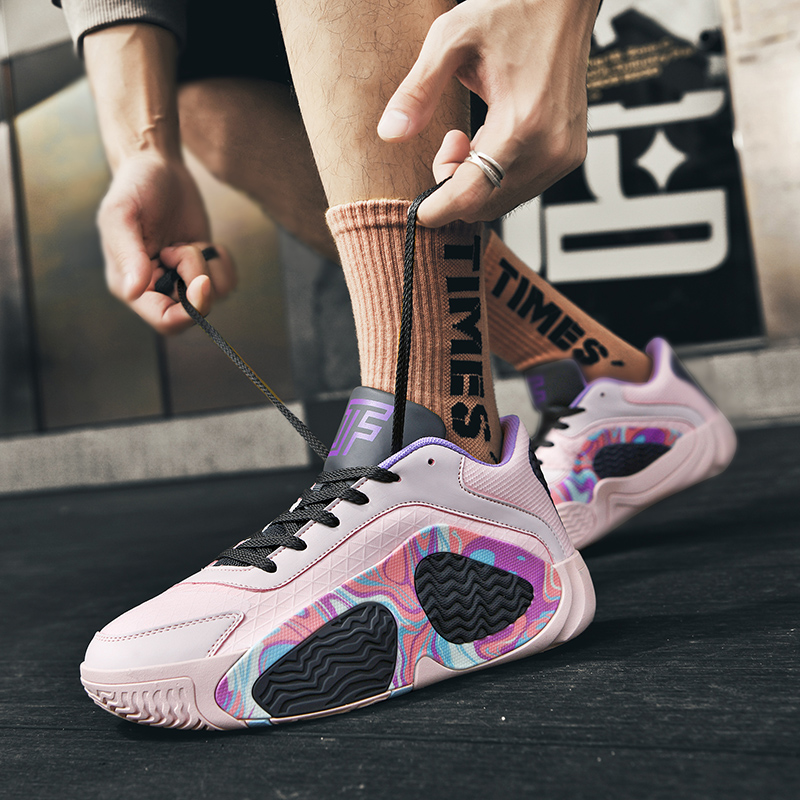 篮球鞋男女秋季新款防滑耐磨减震实战网面透气学生运动鞋高帮战靴