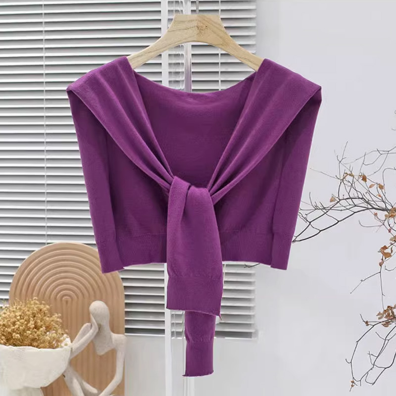 春秋网红针织披肩外搭女韩版时尚洋气高档空调搭肩配裙子护颈薄款