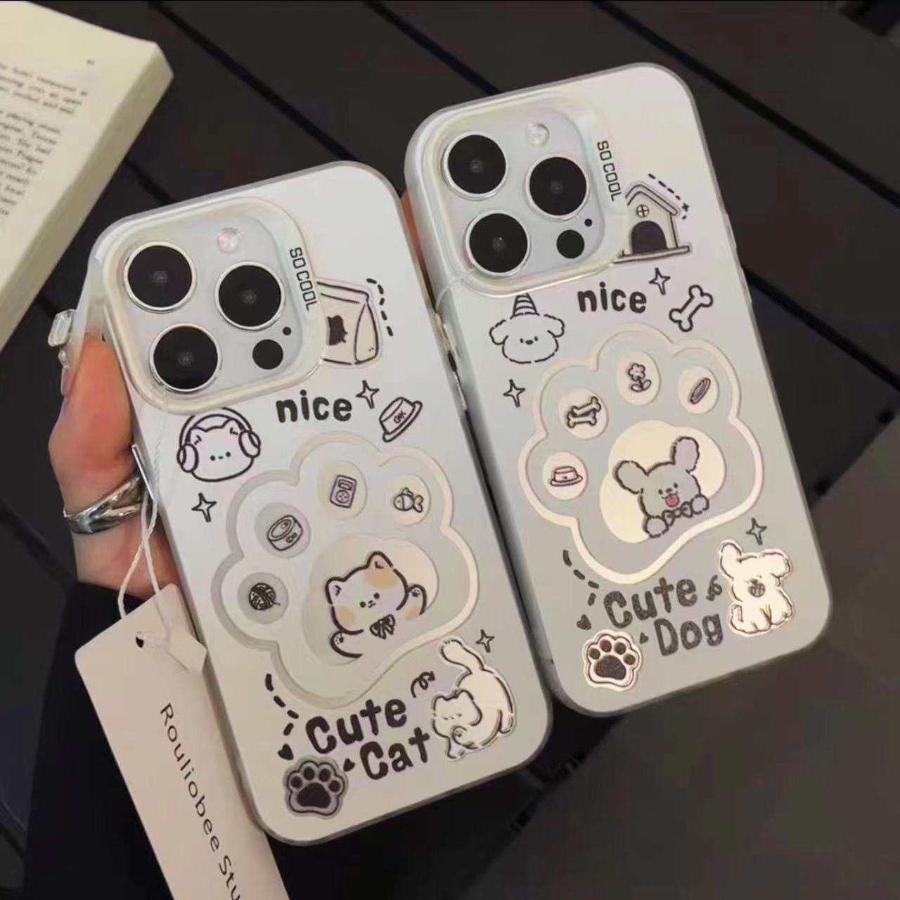 可爱猫爪苹果17手机壳华为70oppo小米15红米iPhone16pro保护套