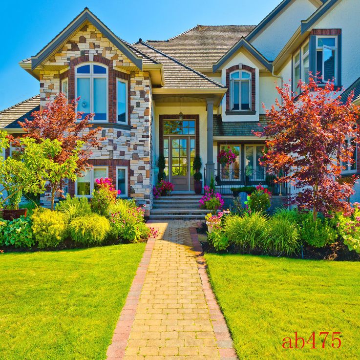 外景直播背景布网红主播背景墙装饰直播间背景布户外别墅