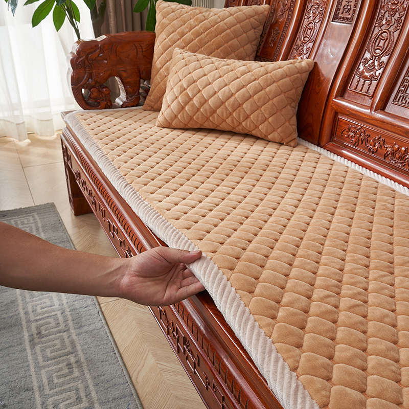 红木沙发垫加厚防滑款秋冬实木坐垫椅垫新中式沙发垫毛绒垫可定制