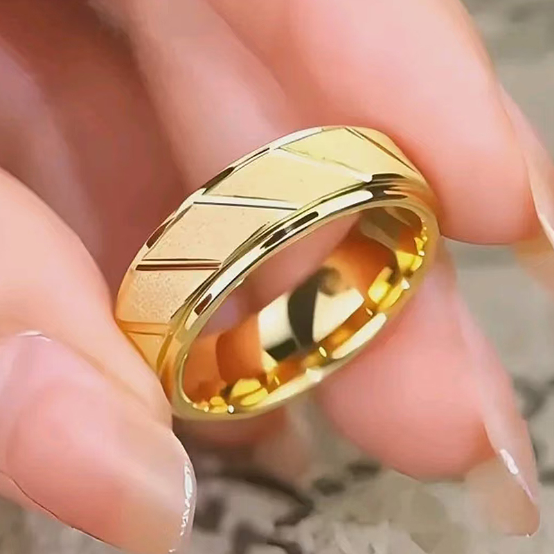 钛钢戒指 磨砂斜面个性设计男士指环时尚小众潮男潮流男款戒指ins