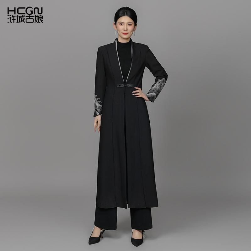 浒城古娘中式国风气质优雅时尚百搭女神高贵江崖海水外披-21A1169