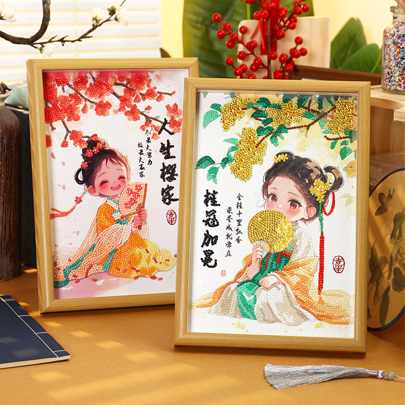 DC/蒂彩【古风之美/桂冠加冕】国风潮钻石画精致高级清香客卧摆台件