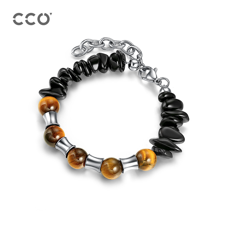 Cirocco 钛钢仿水晶手链 手链男生小众手串百搭串珠手饰男士轻奢