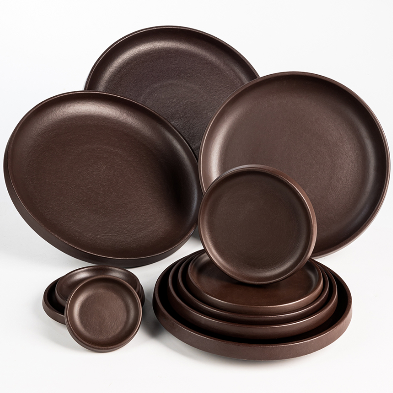 紫砂花盆~托陶瓷紫砂~盆底座盘~托底碟圆形~底盘加厚~接水盘托盘~