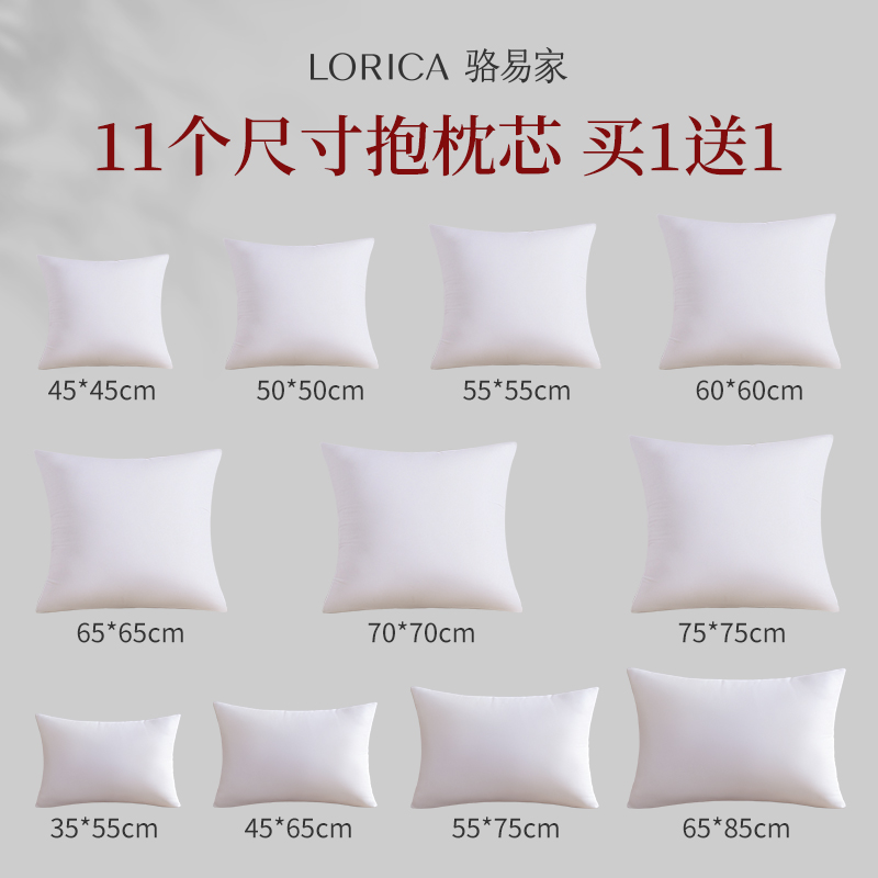 骆易家抱枕芯内胆客厅沙发靠垫正方形抱枕头女生睡觉专用