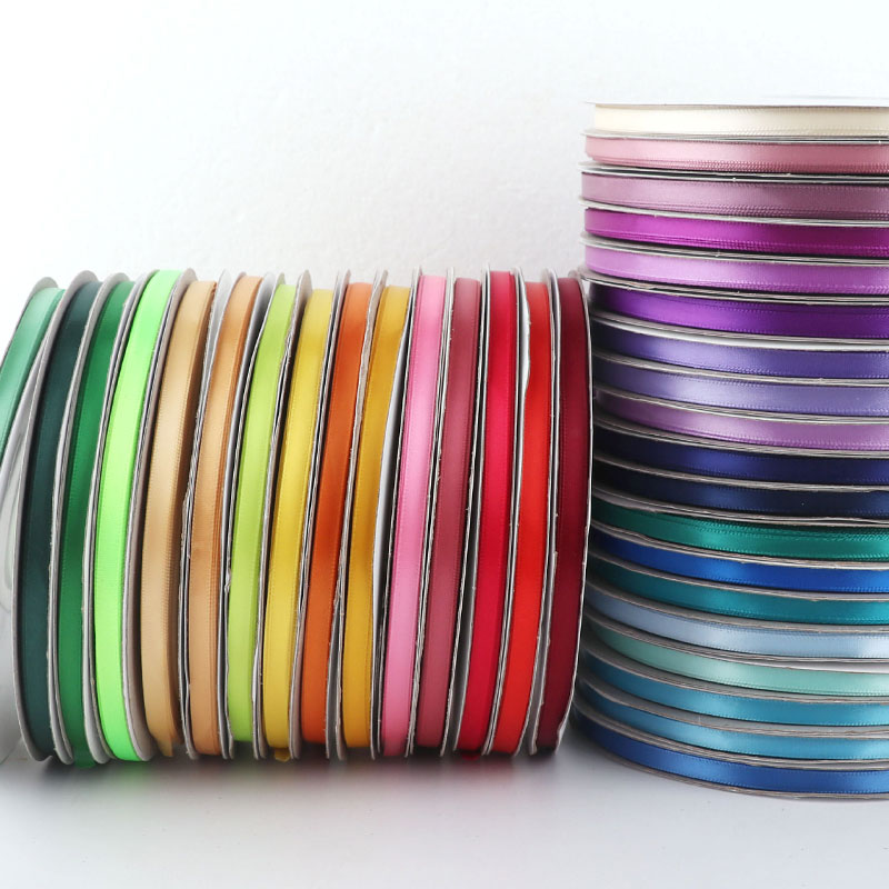 手工DIY6mm高密缎带蝴蝶结装饰带丝带彩带布带鲜花礼品烘焙包装带