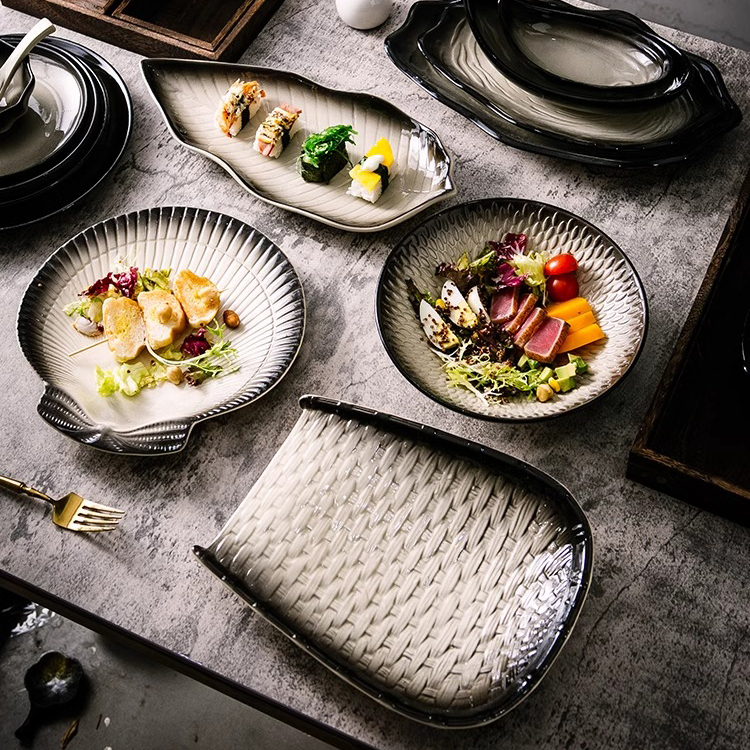 异形不规则日式陶瓷碗沙拉刺身寿司水果果盘酒店摆台网红餐具圆形