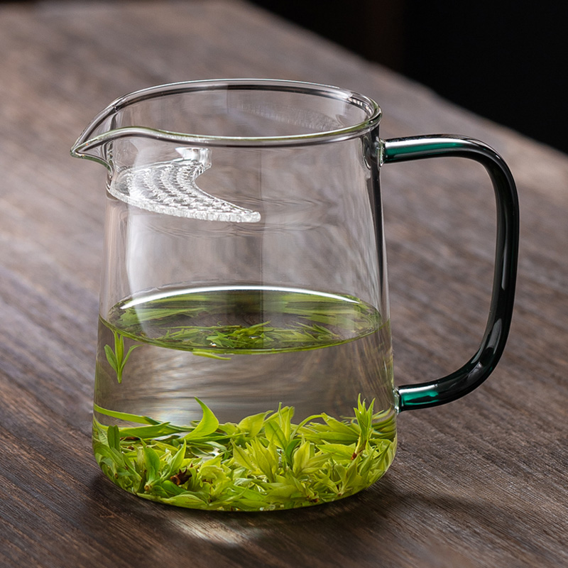 耐高温加厚茶具公道杯茶漏一体月牙片带过滤泡茶壶家用绿茶分茶器