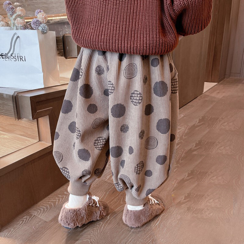 女童裤子春秋儿童宝宝秋冬款休闲加厚秋冬季加绒一体绒宽松灯笼裤