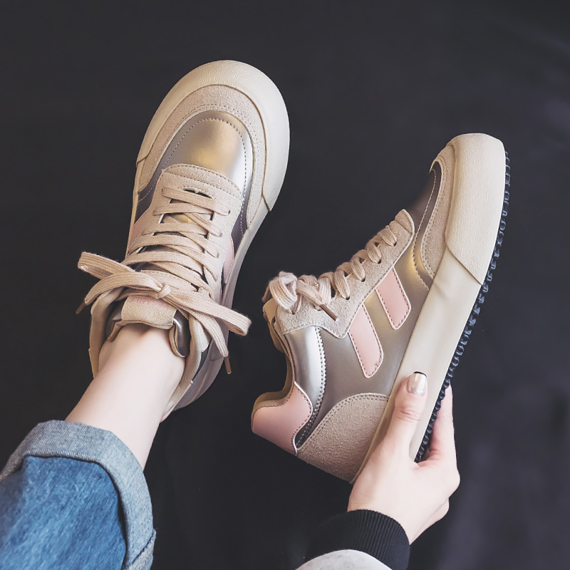 【YU】“不加绒与加绒”高帮皮面美拉德2025秋冬季百搭休闲板鞋女厚底