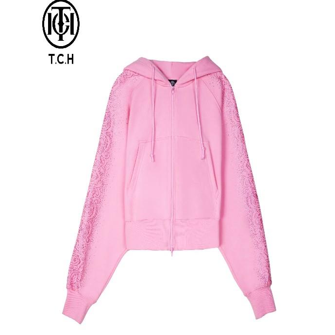 TCH服饰店播-粉色小清新潮流时髦卫衣帽衫女T72C176007